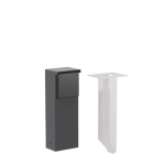 Splashproof garden post with single socket outlet, pin earthing and spike, Black