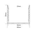 Profiel Wit L - Line standard 3000 x 60 x 50mm