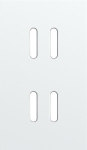 Plaque de recouvrement double, verticale 60mm d'entraxe, pour des fonctions d'interrupteur double, N