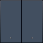 Finishing set with lens for double electronic switch or push button, Alu Grey coated