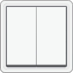 2 x bouton - poussoir non éclairable, étanche aux projections d’eau 10A / 250Vac avec 2 NO / NF Blan
