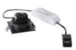 Patta-f, plafondInbouwarmatuur, rechthoekig, mat Zwart, 9W, 38°, 3000K, inclusief driver