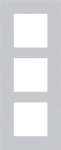 Afdekplaat drievoudig vertikaal 60mm centerafstand Alu Grey