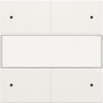 Afwerkingsset voor 4 - voudige potentiaalvrije drukknop 24V met Led en tekstveld, White Steel
