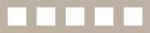 Quintuple cover plate, 71mm center distance, Niko Pure steel Champagne