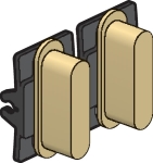 Niko rocker set voor tweevoudige schakelfuncties, Aluminium Goud