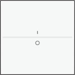 Touche simple avec marquage I et 0 pour interrupteur sans fil ou bouton-poussoir à 2 boutons White S