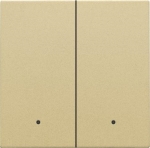 Finishing set with lens for double electronic switch or push button, Alu Gold coated