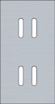 Double cover plate, vertical 71mm center distance, for double switch functions, Niko rocker Alu Grey