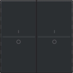 Touche double avec marquage I et 0 pour interrupteur sans fil ou bouton - poussoir 4 boutons de cde