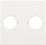 Set de finition 2 connexions coaxiales simples pour TV et FM Blanc
