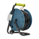 Kabelhaspel, limoen, Schuko voeding: 4 x 250Vac; maximale belasting: 2500W; 15m kabel, limoen