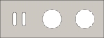 Triple cover plate, horizontal 71mm centre distance, for a double switching function and two socket
