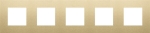 Quintuple cover plate, 71mm center distance, Niko Pure Aluminum brushed Gold