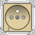 Afwerkingsset met doorschijnende lens voor stopcontact met spanningsaanduiding Alu Gold