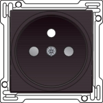 Afwerkingsset voor stopcontact met penaarde en kinderveiligheid 21mm dark Brown