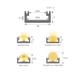 Led profile Milano Black anodised Aluminium (length 2m)