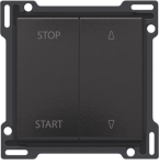 Afwerkingsset voor tweevoudige rolluikschakelaar Bakelite Black