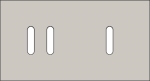 Double cover plate, horizontal 71mm centre distance, for a double switching function and a single s