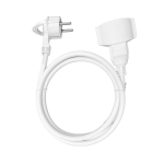 Verlengsnoer met enkel stopcontact 1 x 2 polig + A Schuko, 3m platte stekker en PVC kabel H05VV-F 3