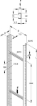 Vertical cable ladder, 60 x 200 x 6000mm, thickness = 1,5mm, rung space 600mm ,1kN