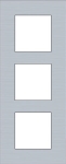 Afdekplaat drievoudig vertikaal 60mm centerafstand Alu Grey