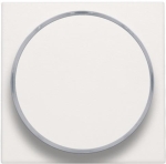 Afwerkingsset met doorschijnende ring zonder symbool voor drukknop 6A met amberkleurige Led Wit