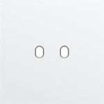 Plaque de recouvrement simple, pour des fonctions d'interrupteur double, Niko toggle White steel
