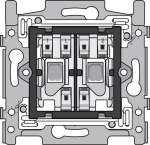 Socle pour un interrupteur double allumage, 10 AX / 250Vac, connexion rapide, fixation par vis, à ut