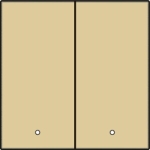 Finishing set with lens for double electronic switch or push button, Alu Gold coated