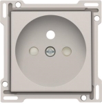 Afwerkingsset voor stopcontact met penaarde en kinderveiligheid, inbouwdiepte 28,5mm, Light Grey