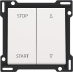 Set de finition pour double interrupteur pour volets White Steel