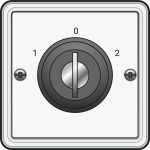 Interrupteur à clé, étanche aux éclaboussures d'eau 16A avec bornes à vis, boîte en saillie non comp