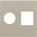 Afwerkingsset voor enkelvoudige coaxaansluiting en netwerkaansluiting TV + RJ45 telenet Champagne