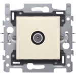 Enkelvoudige mannelijke coaxaansluiting voor TV, 2 GHz, sokkel en afwerkingsset, Creme