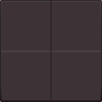 Afwerkingsset voor viervoudige elektronische schakelaar of drukknop, dark Brown