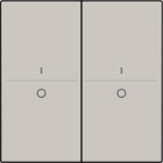 Touche double avec marquage I et 0 pour interrupteur sans fil ou bouton - poussoir 4 boutons de cde