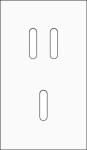 Tweevoudige afdekplaat, verticaal 60mm centerafstand, voor een tweevoudige en een enkelvoudige schak