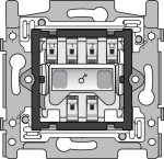Socle pour un interrupteur bipolaire, 10 AX / 250Vac, connexion rapide, fixation par vis, à utiliser