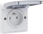 Spuitwaterdichte opbouwwandcontacdoos 16A / 250Vac met penaarde Grijs