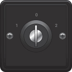 Spuitwaterdichte sleutelschakelaar 10A met schroefklemmen, exclusief opbouwdoos, Zwart