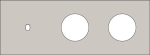 Triple cover plate, horizontal 71mm centre distance, for a single switching function and two socket