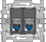 2 connexions RJ45 STP cat6, prêt pour l'alimentation PoE++, modèle plat, inclus socle 60 x 71mm avec