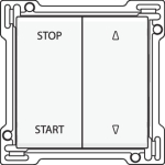Set de finition pour double interrupteur pour volets White Steel