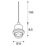 Fenda E27 pendelarmatuur, Chroom, zonder rozet, zonder scherm