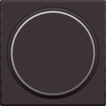Afwerkingsset met doorschijnende ring zonder symbool voor drukknop 6A met amberkleurige Led Dark bro