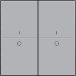 Touche double avec marquage I et 0 pour interrupteur sans fil ou bouton - poussoir 4 boutons de cde