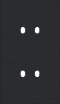 Tweevoudige afdekplaat, verticaal 60mm centerafstand, voor tweevoudige schakelfuncties, Niko toggle