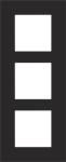 Plaque triple verticale entraxe 60mm Black Coated