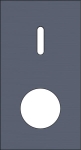 Double cover plate, vertical 71mm centre distance, for single switching function and socket functio